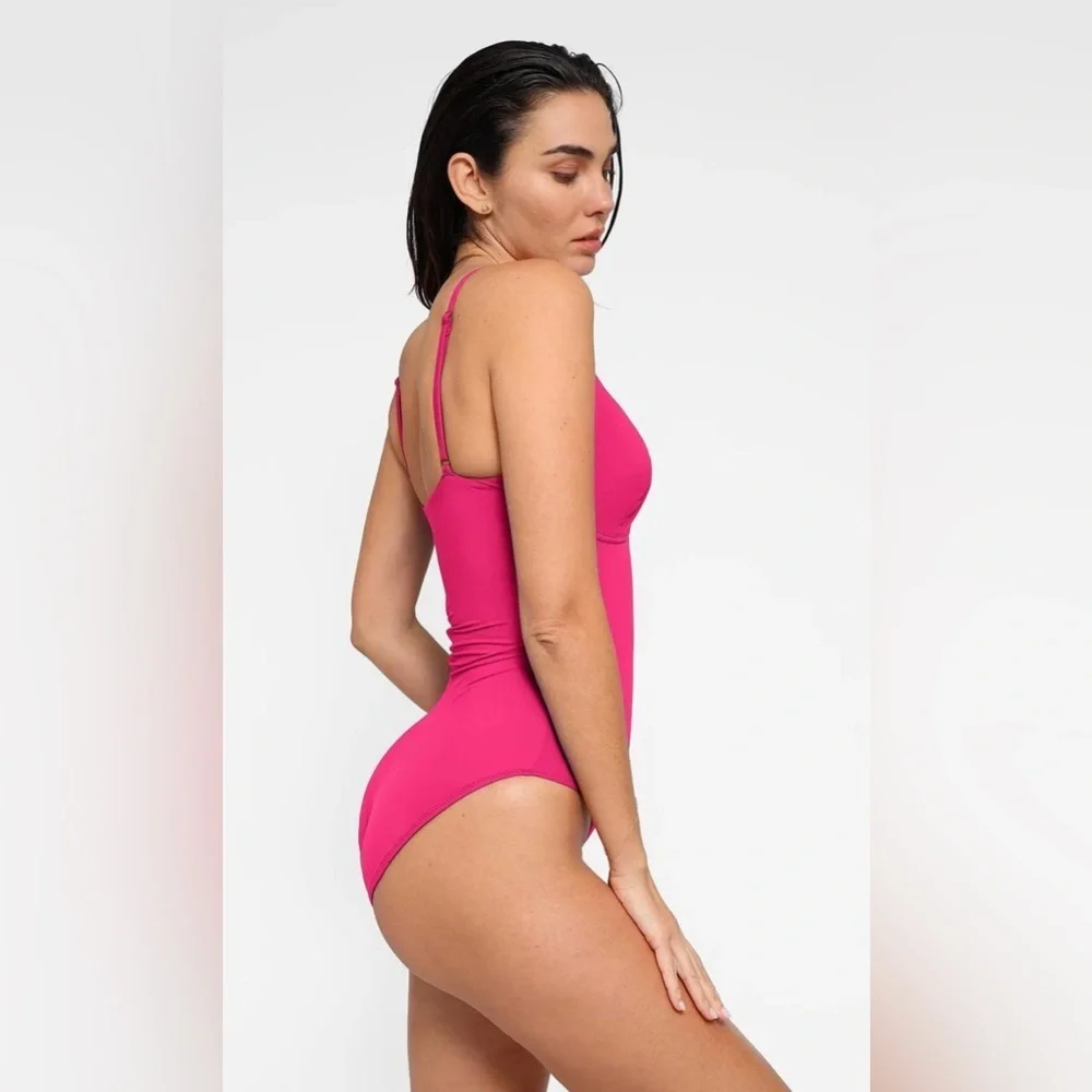Popilush Shapewear Plunging V Slimming One-Piece Swimsuit Xlarge